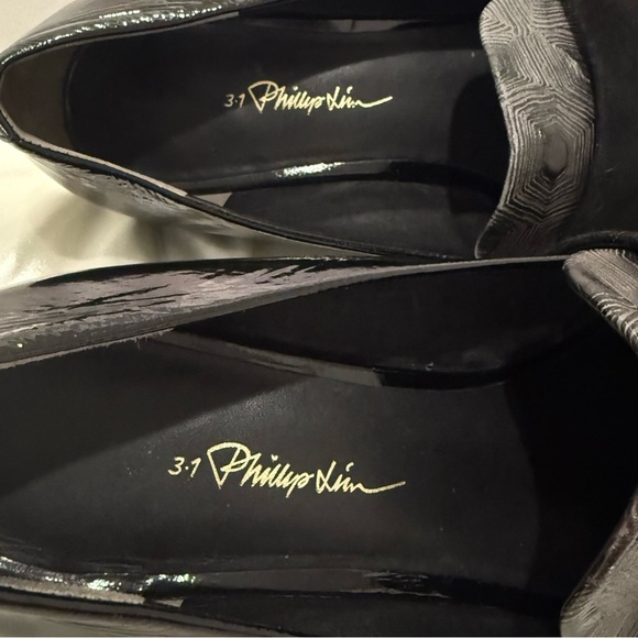 3.1 Phillip Lim Quinn Leather Loafers Tortoise Shell Suede Black Classic 38/8 - Picture 10 of 15